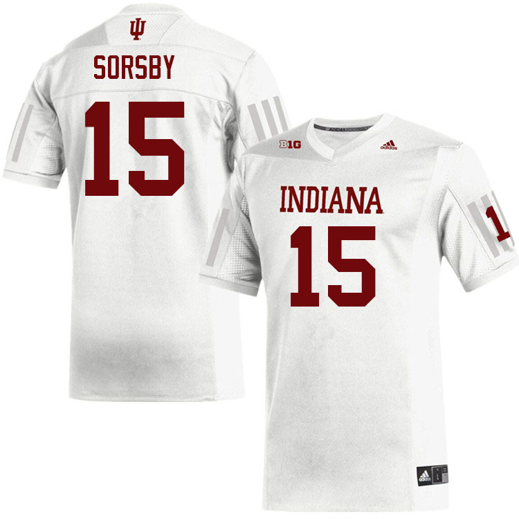 Men #15 Brendan Sorsby Indiana Hoosiers College Football Jerseys Sale-White